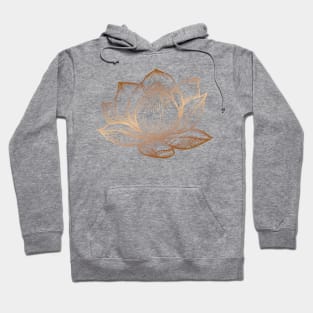 Golden Lotus Flower on White Hoodie